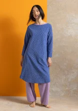 “Theia” organic cotton/elastane jersey dress - vintage blue/patterned