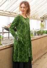 “Selma” velour dress in organic cotton/recycled polyester - grass green