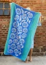 “Poppies” bath sheet in organic cotton (sea blue One Size)