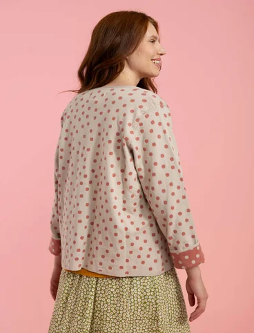 Dotted cardigan in organic cotton - natural