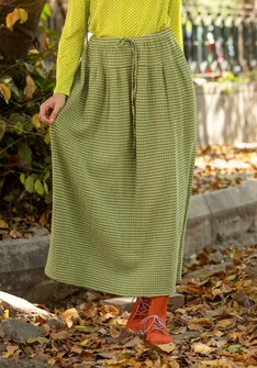 “Noira” woven skirt in organic cotton - grass green