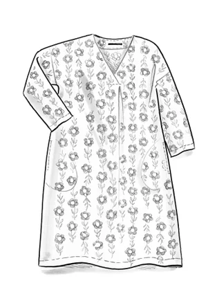 “Jasmine” woven linen dress - indigo/patterned