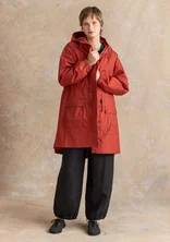 “Vendela” woven organic cotton parka - madder red