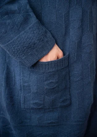 Langstrickjacke „Capella“ aus Lammwolle - indigo