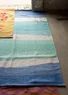 “Waves” rug in organic cotton (sea blue One Size)