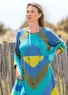 “Cape” knit dress in organic cotton (flax blue S)