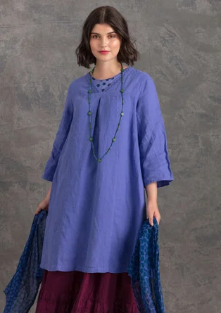 Robe en lin tissé - bleu ciel