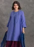 Robe en lin tissé (bleu ciel S)