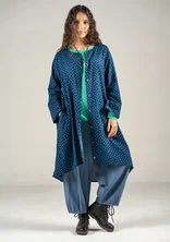 Woven “Olivia” dress in organic cotton - ink blue/patterned