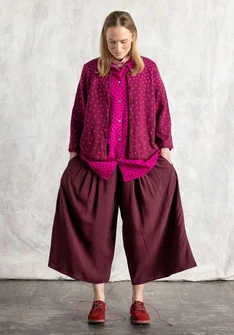 “Siv” cardigan in recycled/organic cotton - red cabbage