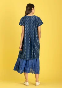 Webkleid „Ikat“ aus Baumwolle - indigo