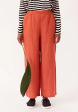 “Vera” woven pants in linen - terracotta