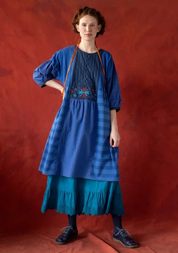 “Sofia” woven organic cotton dress - blue butterfly