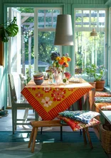 “Soni” organic cotton tablecloth - turmeric