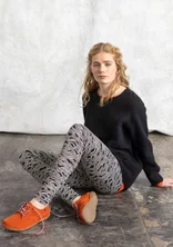 “Mona” jersey leggings in organic cotton/spandex - black/patterned