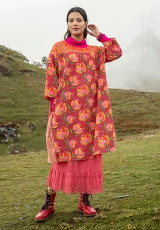 Kleid „Gulab“ aus Bio-Baumwollgewebe - feige