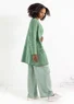 “Inez” long cardigan in recycled/organic cotton (elm green S)