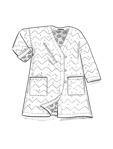 Manteau matelassé "Kimono" en coton biologique/lin - indigo