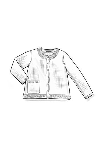 “Mossfire” cardigan in a lambswool blend - grass green/melange