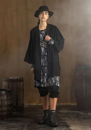 Kimono „Georgia“ aus Bio-Baumwolle - schwarz