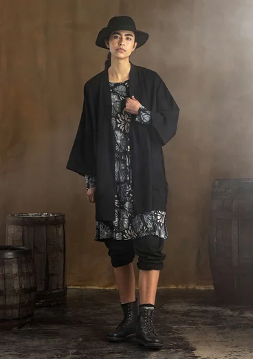 Kimono „Georgia“ aus Bio-Baumwolle - schwarz