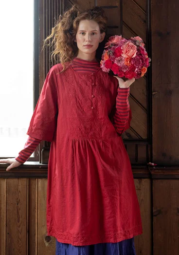 “Wanja” woven organic cotton dress - poppy