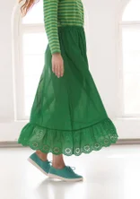 Woven petticoat slip in organic cotton - basil