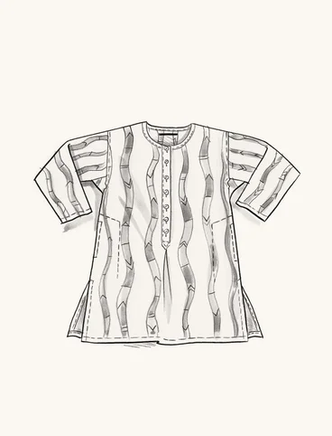“Väst” woven tunic in organic cotton - tropisk0SP0grn