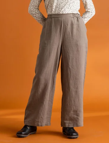 “Asta” woven pants in linen - light potato