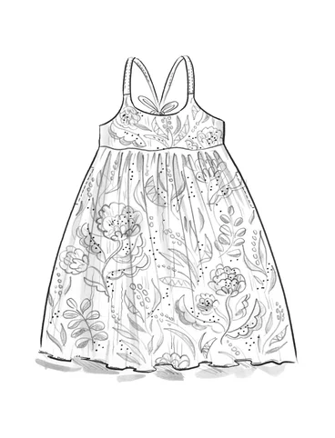 Vevd kjole «Artichoke» i økologisk bomull - guld ochra