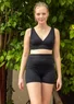 “Sunshine” recycled polyamide/elastane bikini shorts (black L)