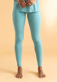 “Eleonora” jersey leggings in organic cotton/spandex - teal