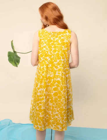 Geweven jurk "Lotus" van biologisch katoen - ananas/dessin