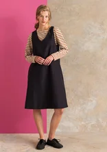 “Esme” woven dress in organic cotton/linen - black