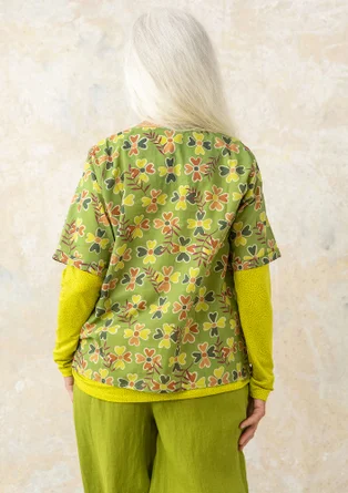 Blouse "Peggy" en coton biologique tissé - asperge/motif