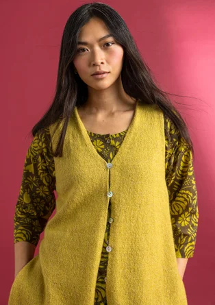 Knit waistcoat in an alpaca blend - olive oil/melange