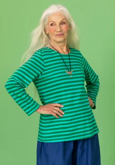 “Mika” organic cotton/modal top - basil/light orient green