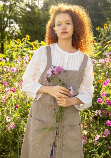 Webkleid „Garden“ aus Bio-Baumwolle/Leinen - taupe