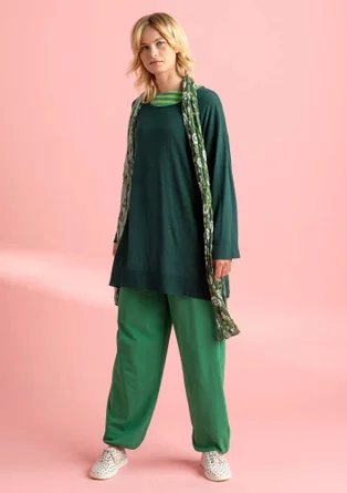 Knit tunic in organic/recycled cotton - rainforest green