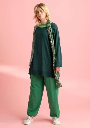 Knit tunic in organic/recycled cotton - rainforest green