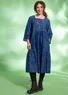 “Kamelia” woven organic cotton/silk dress (indigo blue M)