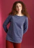 Striped essential top in organic cotton (French roast/flax blue XS)