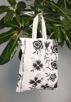 Organic cotton fabric tote bag M - black