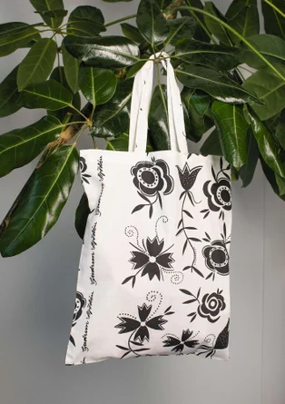 Organic cotton fabric tote bag M - black