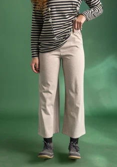 Pantalon en jersey de coton biologique/modal - terre clair chiné