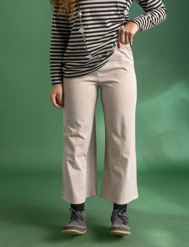 Organic cotton/modal jersey trousers - light potato melange