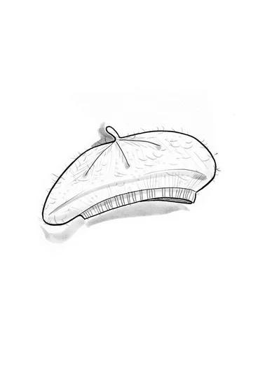 Knit beret in an alpaca blend - blackberry/melange