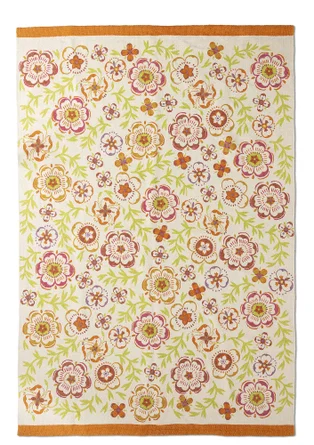 Tapis « Desert Bloom » en coton biologique - brique