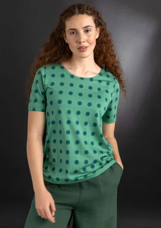 �“Tyra” jersey top in organic cotton/modal - malachite/patterned