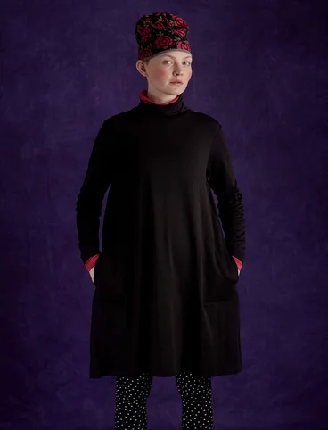 Tricot jurk "Öland" van lyocell/elastaan - zwart